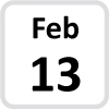 February 13 calendar icon